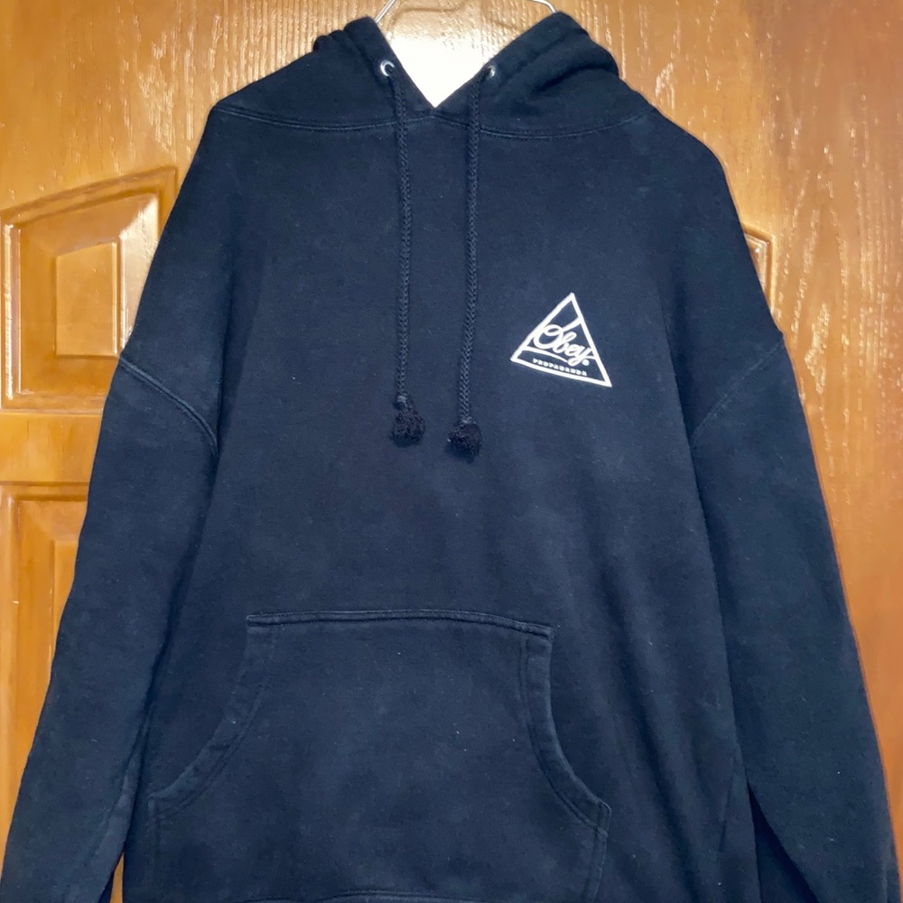 Obey Black Hoodie: Size Medium